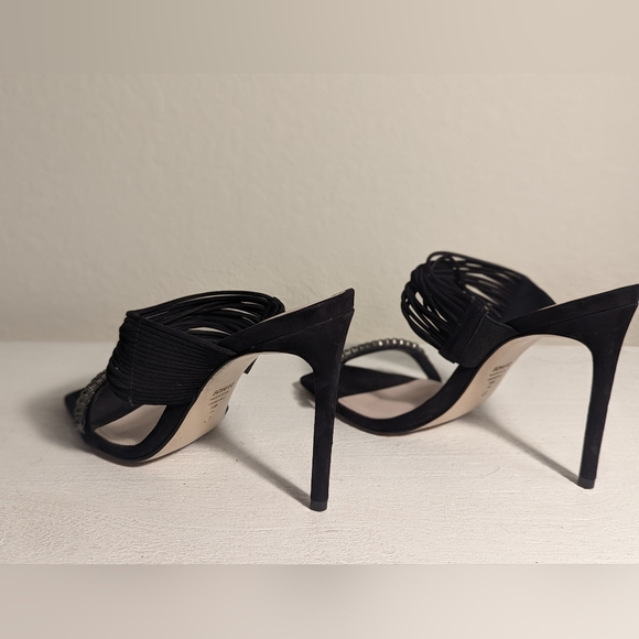 Schutz kimber strappy black suede heels with beading, size 10 - Picture 3 of 12